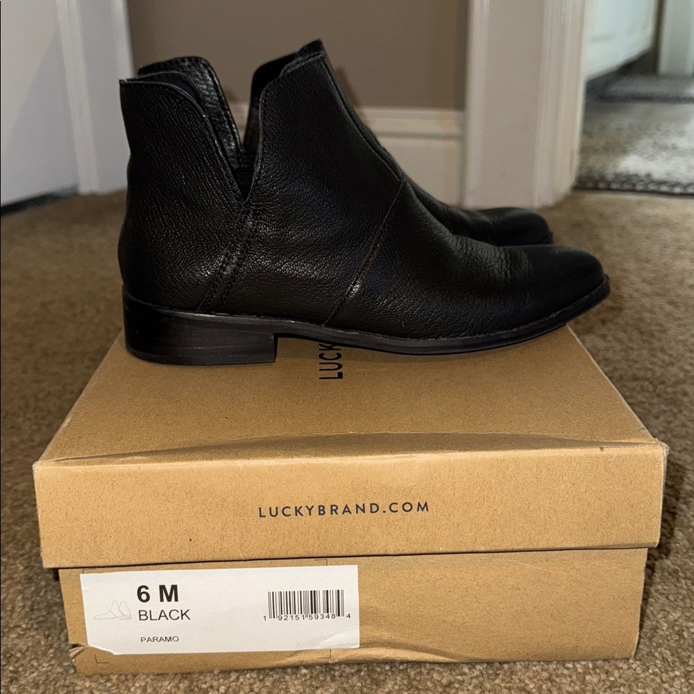 Lucky Brand Black Ankle Boots